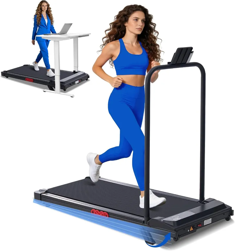 SUOUER Portable Walking Pad Treadmills for Home with Handle Bar & Incline
