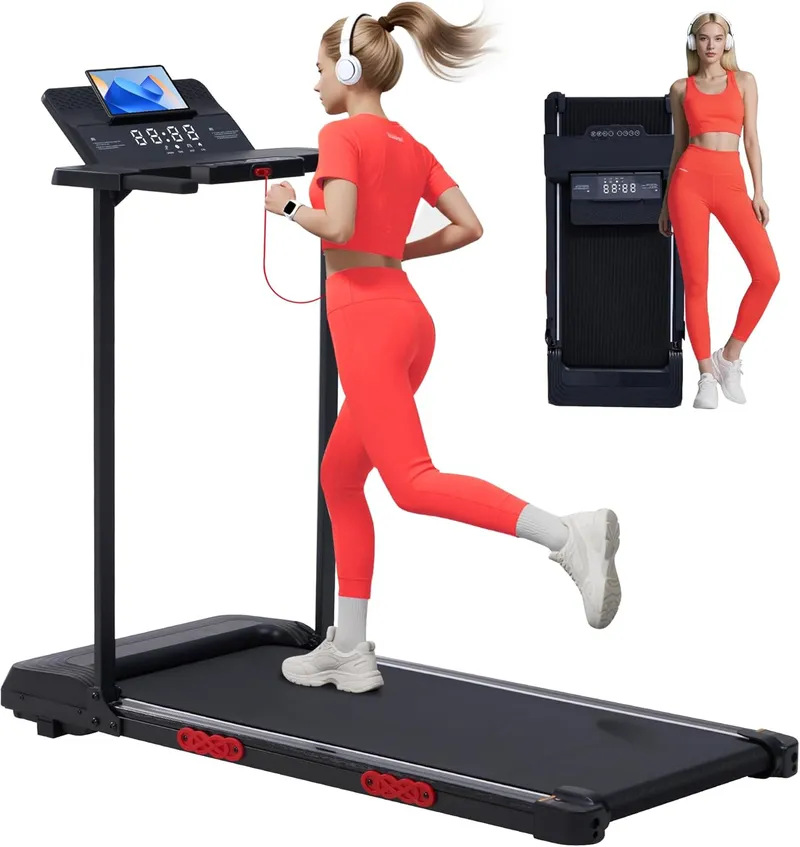 SUOUER Walking Pad with Incline and Handle Bar